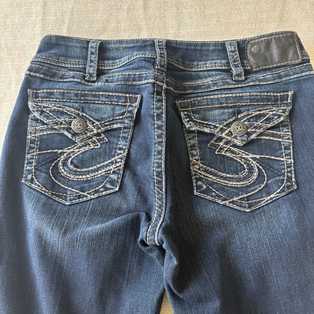 Silver Jeans Co Suki Surplus Mid Rise Bootcut Dark Wash Denim W30 L32